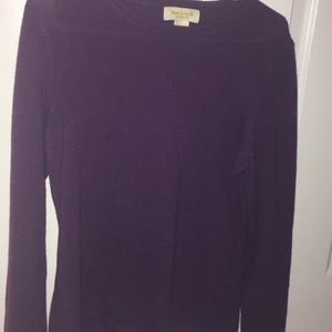 100% cashmere women’s large sweater plum.